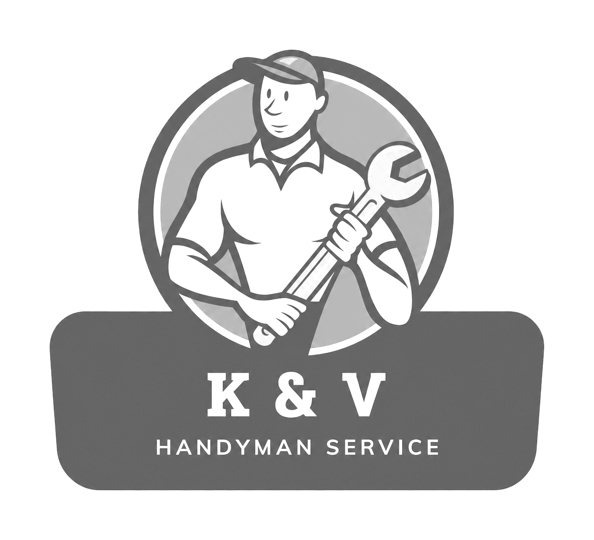 kvhandymanservice logo upscaled transparent light greyscale